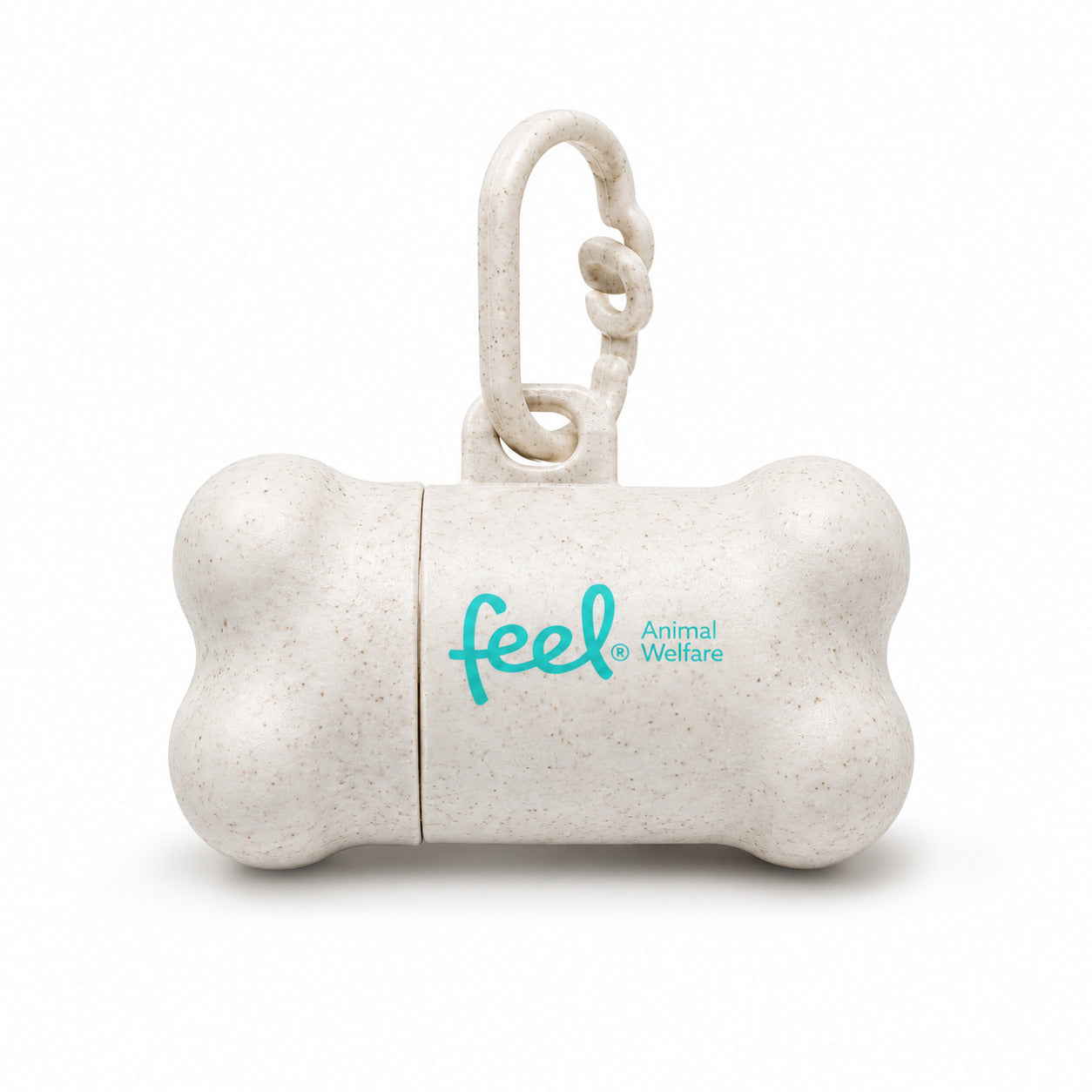 brinde de dispensador de sacos de dejetos com o logo da feel animal welfare